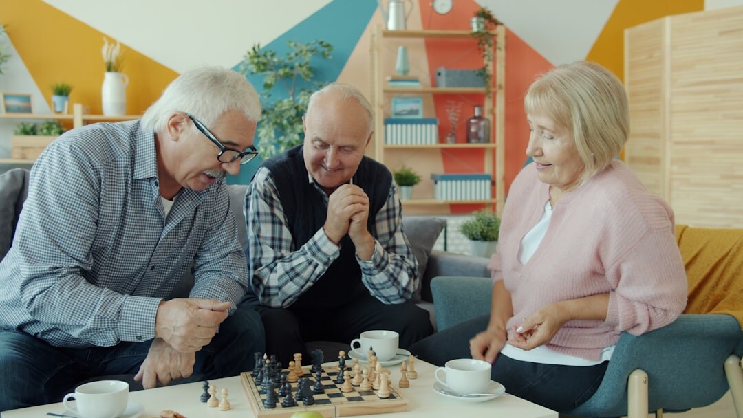 seniors playing board games