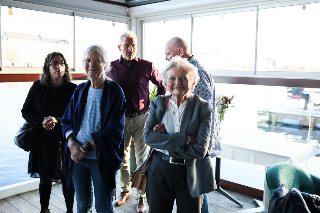 seniors in cozy neighborhood